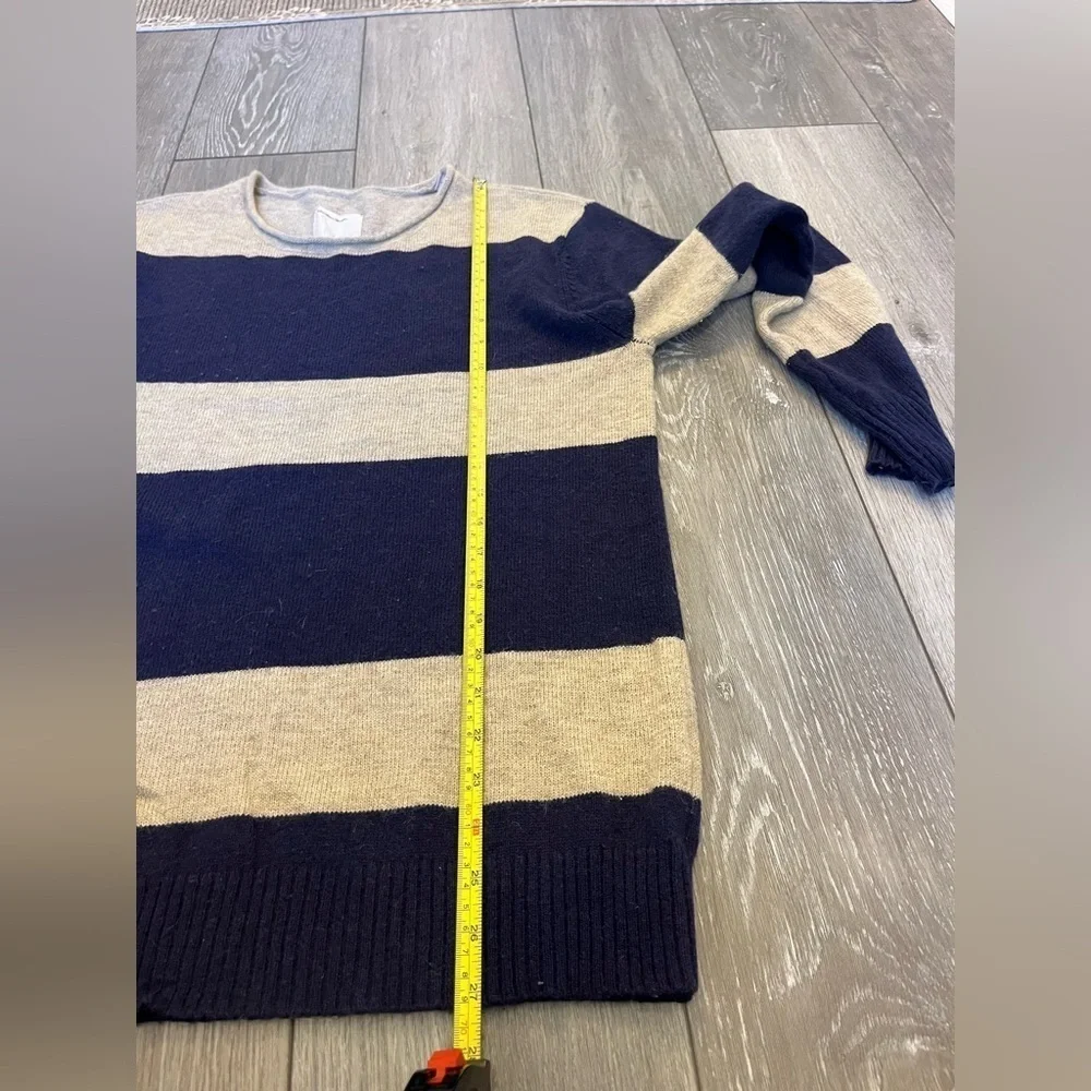 Life/After/Denim Wool Blend Stripe Navy Blue Sweater Size Large